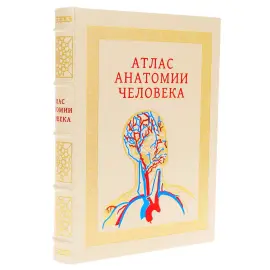 Книга в кожаном переплете "Атлас анатомии человека" в футляре