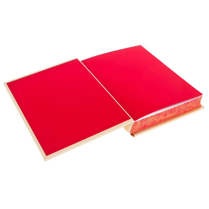 Leather-bound book "Atlas of Human Anatomy" in a case