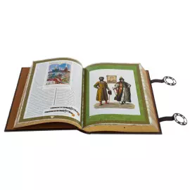 Книга в кожаном переплете "Русская охота" на застежках, эксклюзив