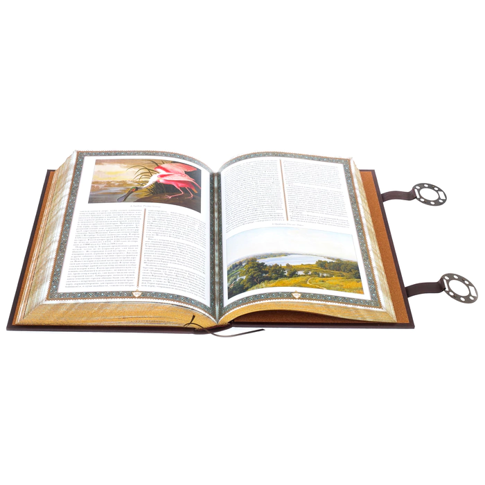 Leather-bound book "Russian Hunt" with clasps, exclusive