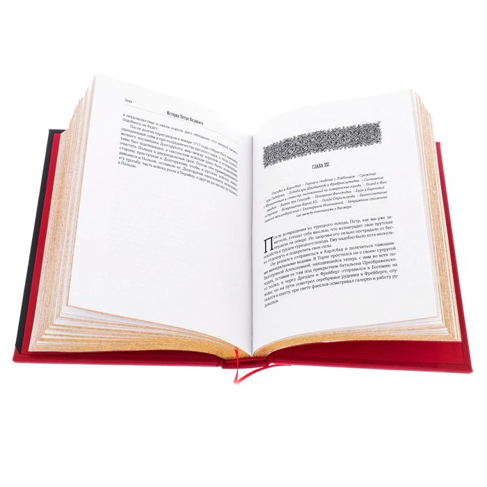 The leather-bound book "The Story of Peter the Great"