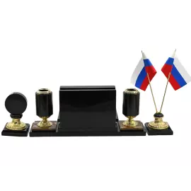 Настольный набор из яшмы и долерита "Россия"