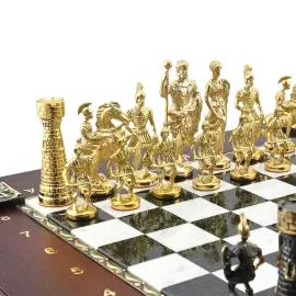 Шахматы-ларец из мрамора и бронзы "Римские"