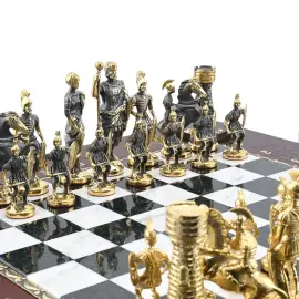 Шахматы-ларец из мрамора и бронзы "Римские"
