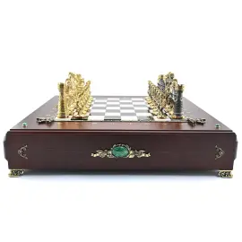 Шахматы-ларец из мрамора и бронзы "Римские"