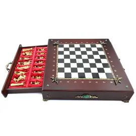 Шахматы-ларец из мрамора и бронзы "Римские"