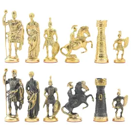 Шахматы-ларец из мрамора и бронзы "Римские"