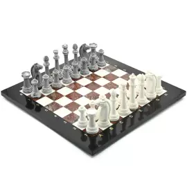 Шахматы из креноида и мрамора "Стаунтон" с фигурами из мрамолита