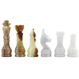 Шахматы из белого мрамора и зеленого оникса "Магия камня"