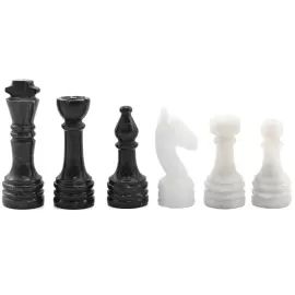 Шахматы из белого мрамора и черного оникса "Премиум"