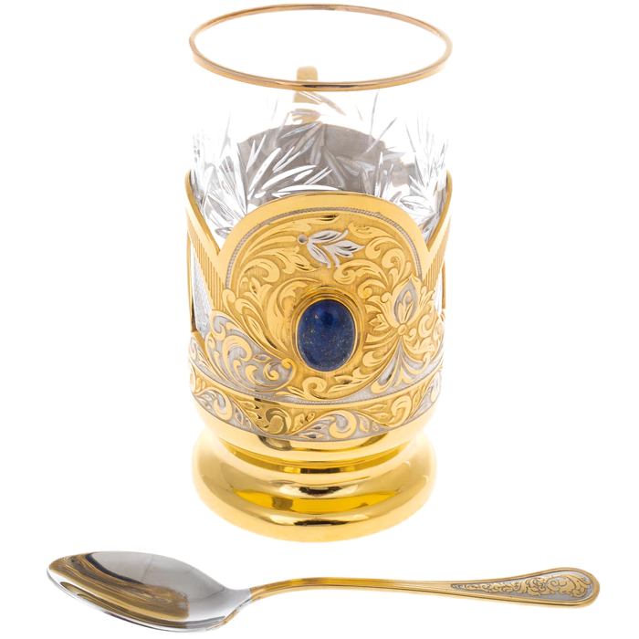Cup holder "Flowers" (lapis lazuli)
