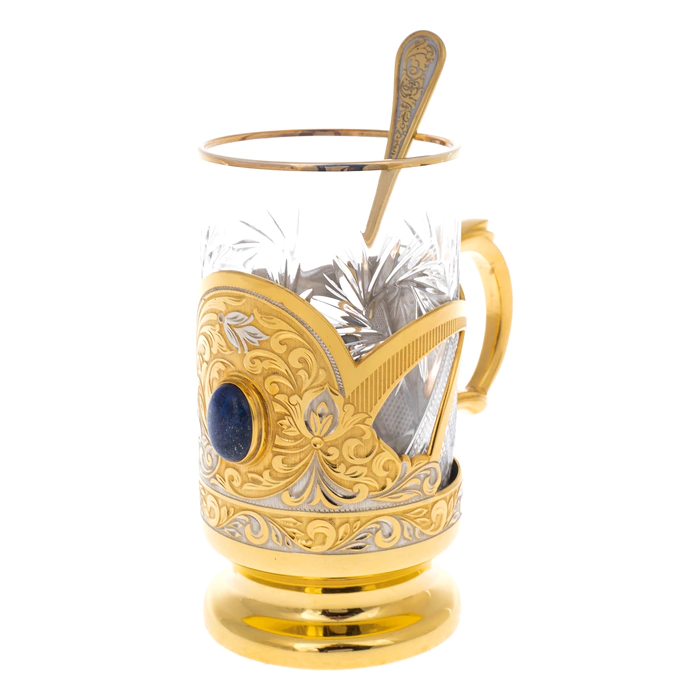 Cup holder "Flowers" (lapis lazuli)
