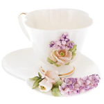 Tea steamer made of porcelain "Lilac and peony"