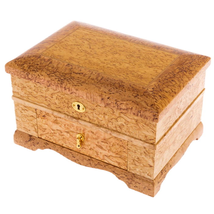 A casket made of Karelian birch with a mirror