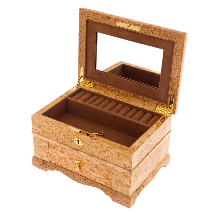 A casket made of Karelian birch with a mirror