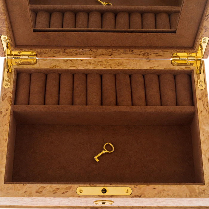 A casket made of Karelian birch with a mirror