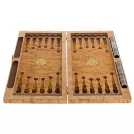 Нарды из карельской березы и янтаря "Солнце Арабии"