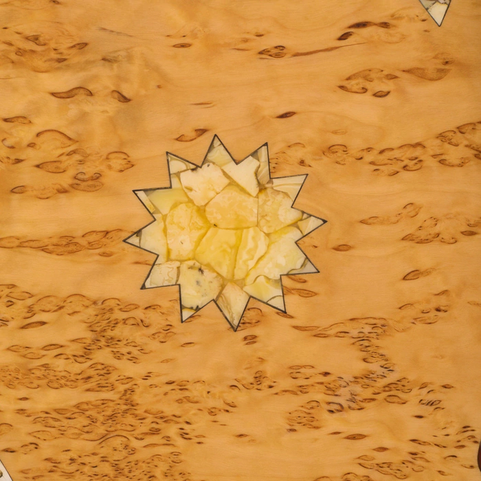 Karelian birch and amber backgammon "Sun of Arabia"