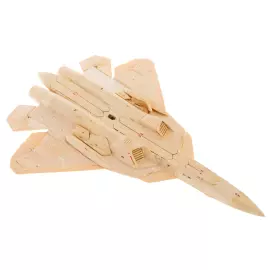 A composite model of the SU-57 mammoth tusk aircraft on a stand