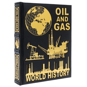 Книга в кожаном переплете "Oil and gas. World history" на английском языке