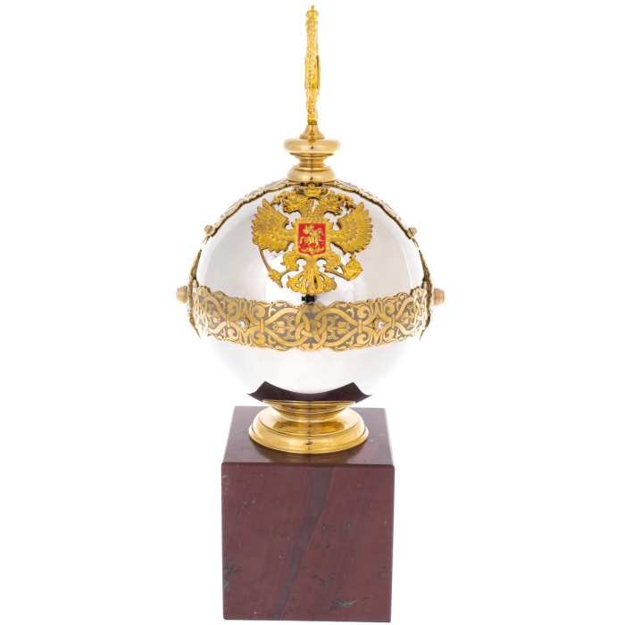 Сувенир "Держава" с подставкой из яшмы, Златоуст