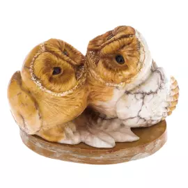 Sculpture of anhydrite "Owl couple"