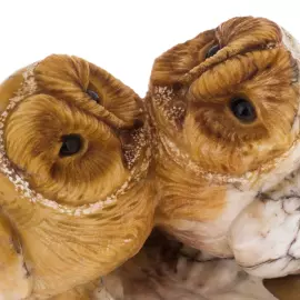 Sculpture of anhydrite "Owl couple"