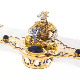 Кинжал-бебут сувенирный "Восточный мудрец" на подставке из кахолонга, Златоуст