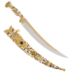 Souvenir dagger "Oriental sage" on a stand made of kaholong, Zlatoust