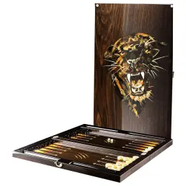 Нарды из мореного дуба и янтаря "Пантера" коллекции "Дикая природа" Нарды из мореного дуба и янтаря "Пантера" коллекции "Дикая природа"