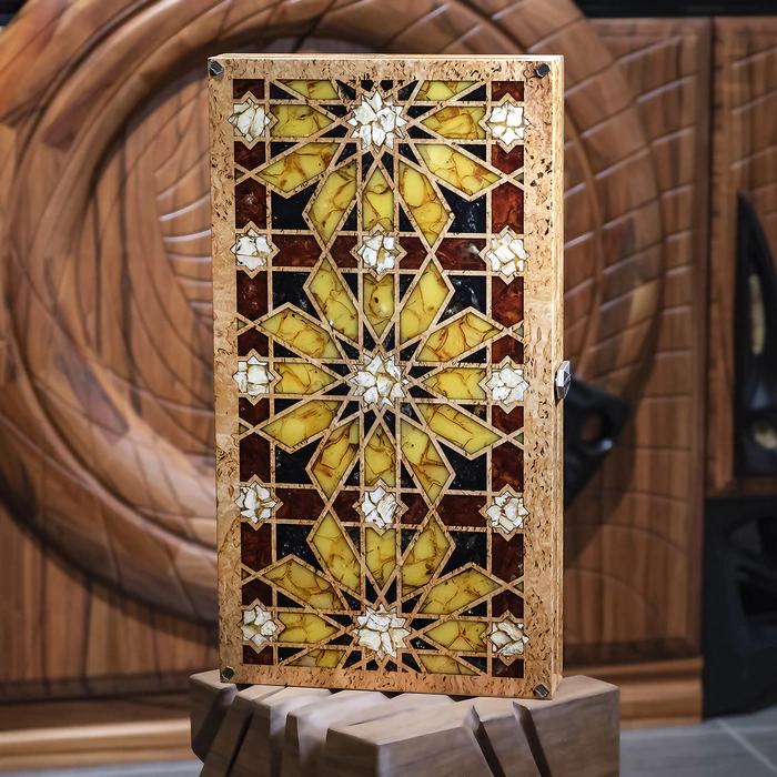 Backgammon made of amber "Ornament" of the Orient collection
