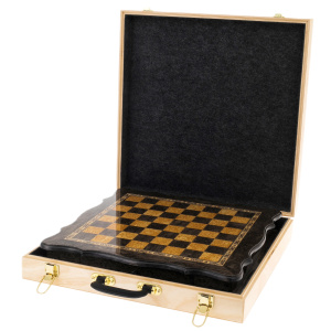 Karelian birch chess with curly edges