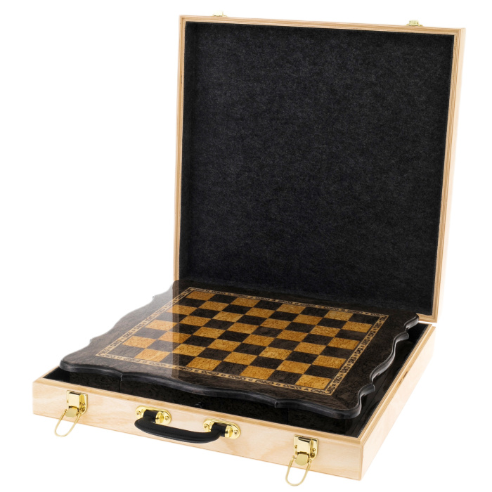 Karelian birch chess with curly edges