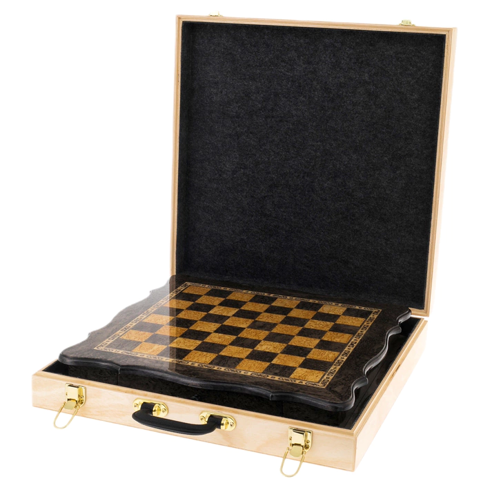 Karelian birch chess with curly edges