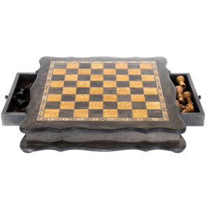 Karelian birch chess with curly edges