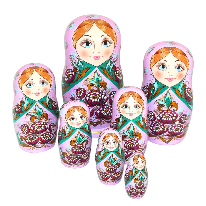 Linden matryoshka doll "Charm" for 7 people