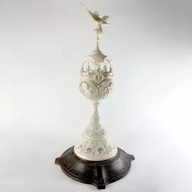 Highly artistic sculpture "Russia the Sovereign" from a mammoth tusk