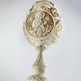 Highly artistic sculpture "Russia the Sovereign" from a mammoth tusk