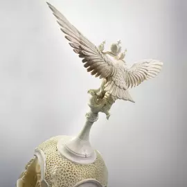 Highly artistic sculpture "Russia the Sovereign" from a mammoth tusk