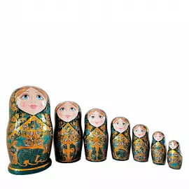 Матрешка из липы "Эволюция" на 7 мест