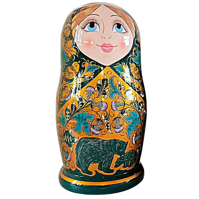 Linden matryoshka doll "Evolution" with 7 seats