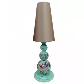 Лампа настольная из липы "Райские птицы" хохлома