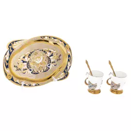 Набор для кофе "Лебеди" на 2 персоны, Златоуст