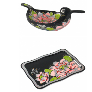 A set of linden "Lotus" Khokhloma