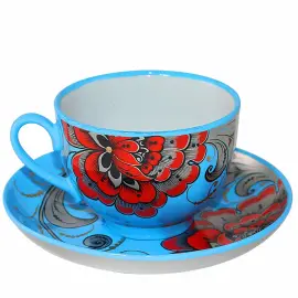 Набор для чая "Контраст" на 3 персоны, хохлома