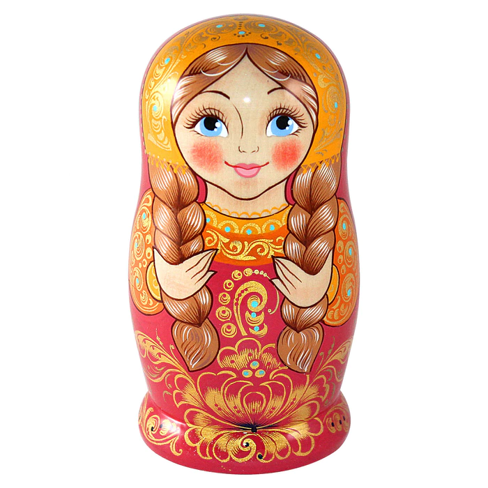 Linden matryoshka "Mosaic" for 5 people, Khokhloma