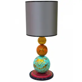 Basswood table lamp "Mosaic" by Khokhloma