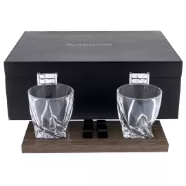 Набор для виски "Morwood" на подставке из мореного дуба, на 2 персоны