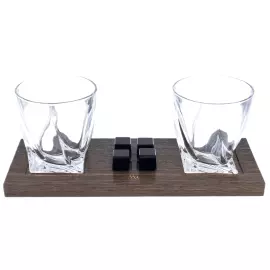 Набор для виски "Morwood" на подставке из мореного дуба, на 2 персоны