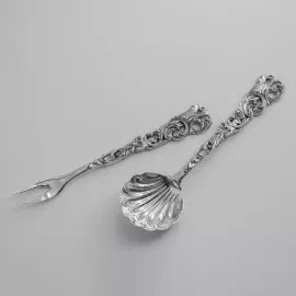 Чайный сервиз из фарфора и серебра "Королевская охота" на 6 персон, 27 предметов